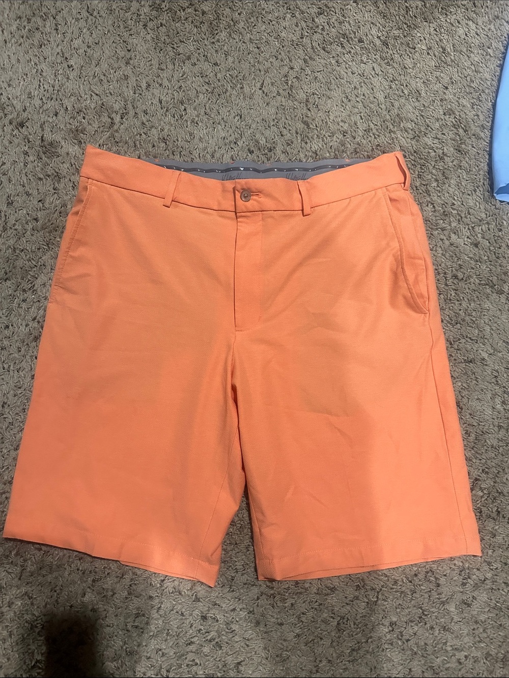 Walter Hagen Orange Flat-Front Golf Shorts